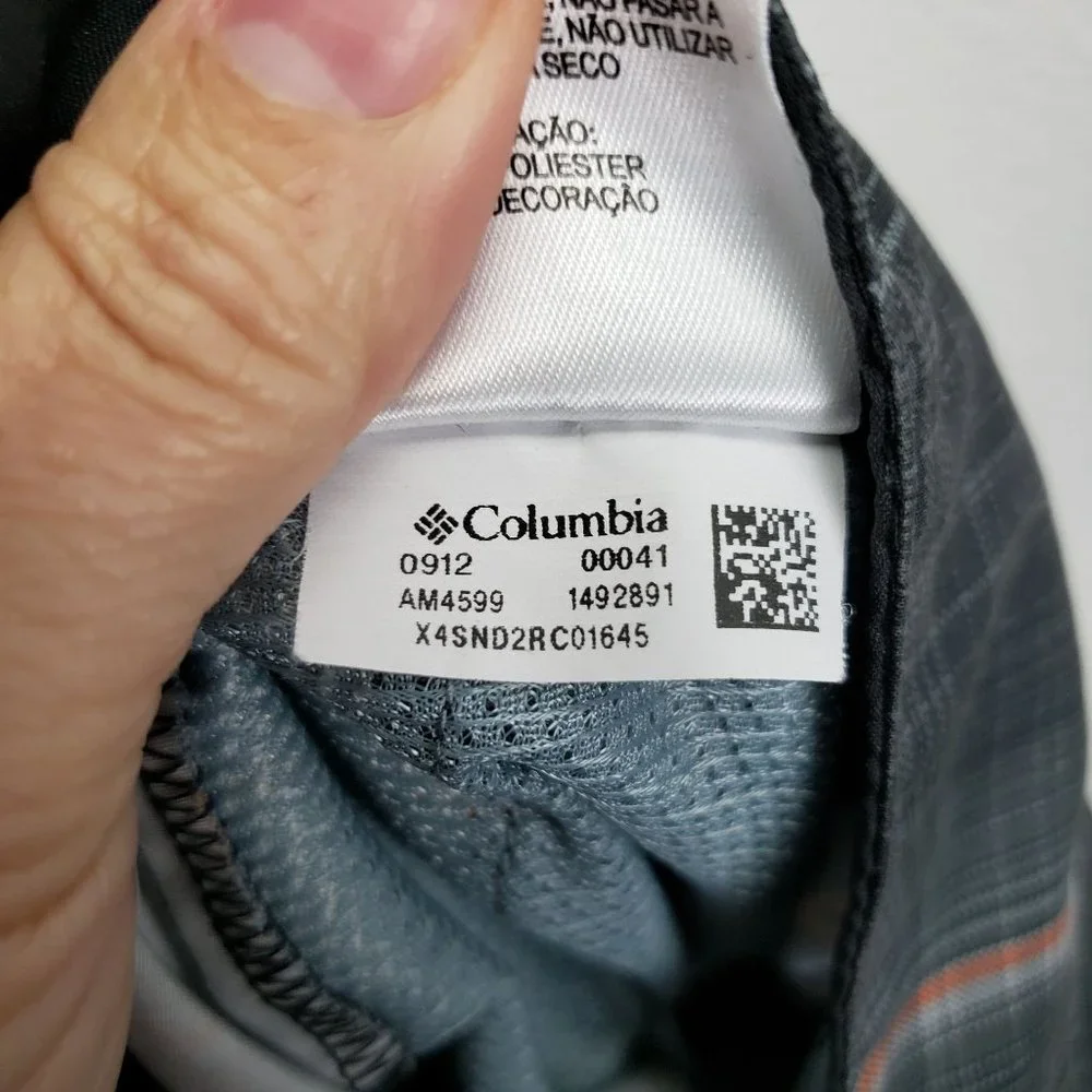 Columbia black/orange size 42 plaid short stretchy‎ swim Omni protection